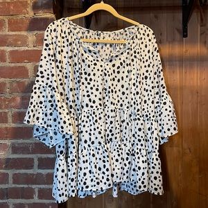 Animal print babydoll top